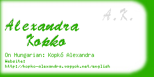 alexandra kopko business card